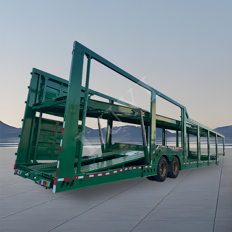 2-assige voertuigtransportaanhangwagen, autotransportoplegger 2-assige voertuigtransportaanhangwagen, autotransportoplegger