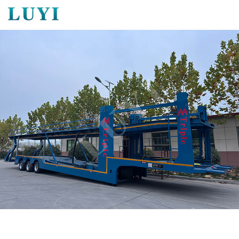 3-assige autotransportoplegger, containertrailer van 17 meter