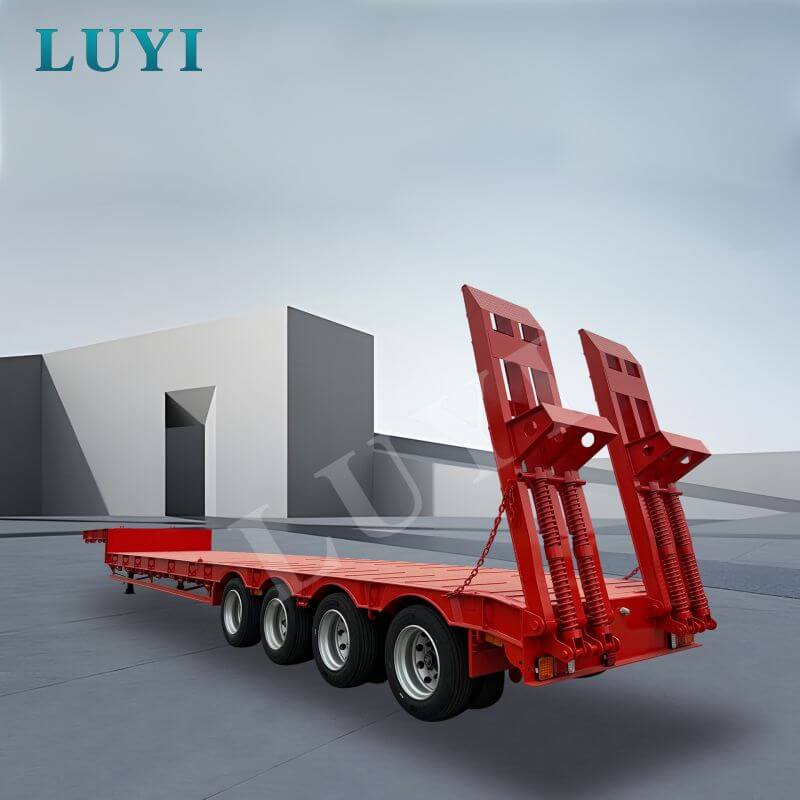 4-assige dieplader met zwanenhals van 60 ton