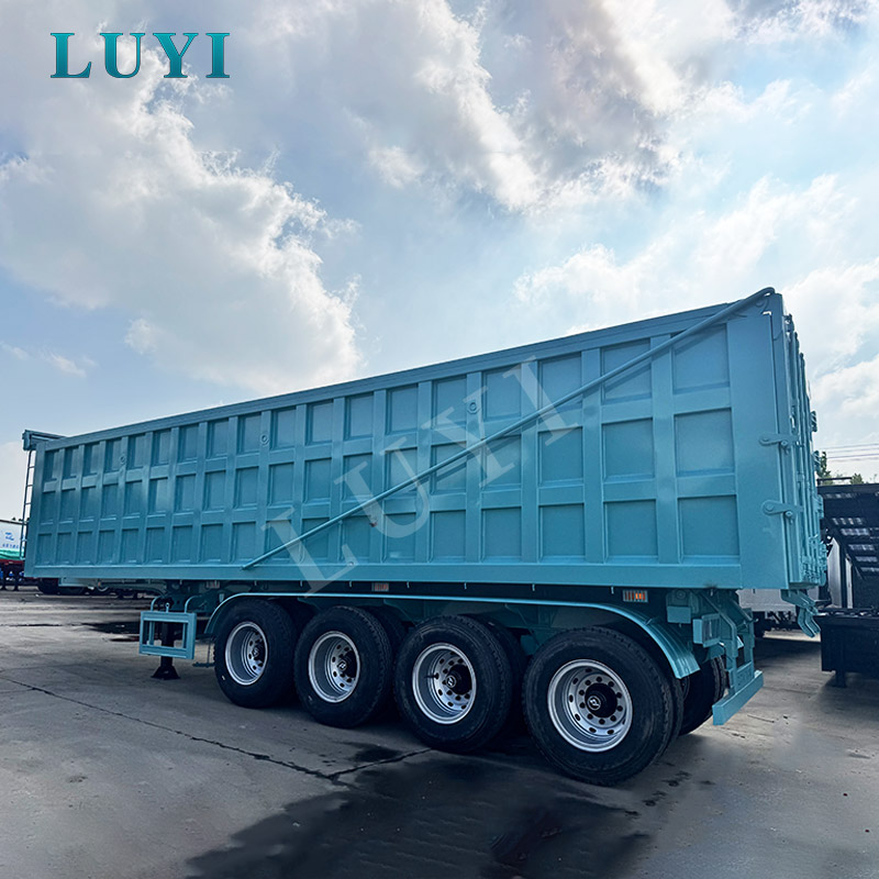 4-assige achterkiptrailer van 80 ton