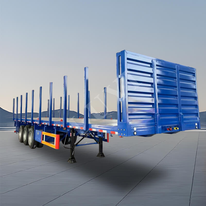 40ft 50 ton 3-assige stalen vlakbedoplegger