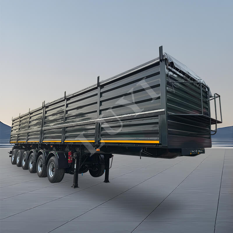 6-assige laadcapaciteit van 100 ton Aangepaste zijwandoplegger